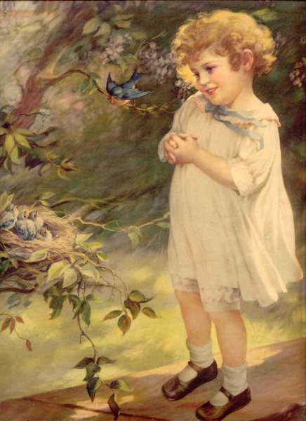 Девочка с птичкой в живописи