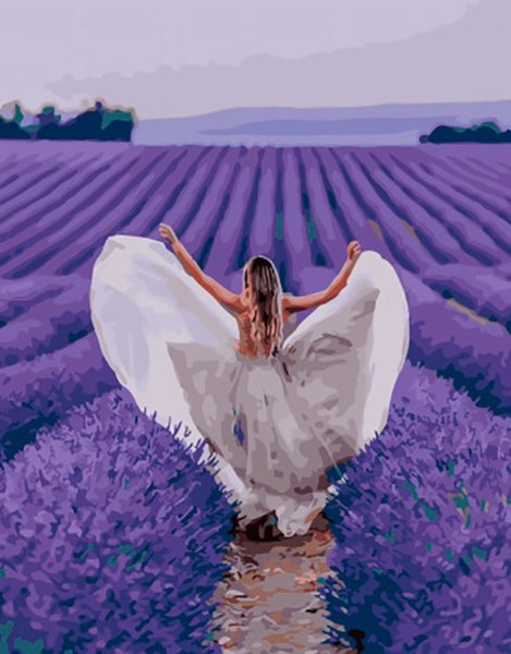 Девушка в лавандовом поле картина