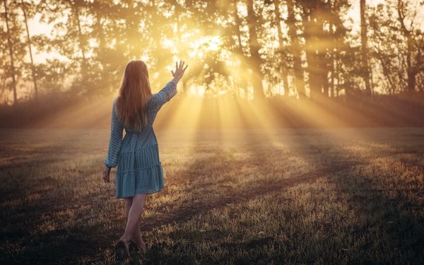 Девушка в солнечных лучах
