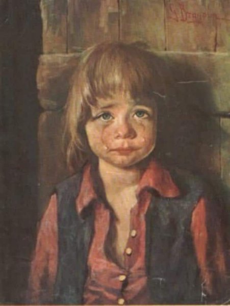 Плачущий ребенок карандашом