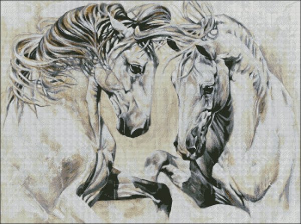 Лошадь с девочкой карандашом