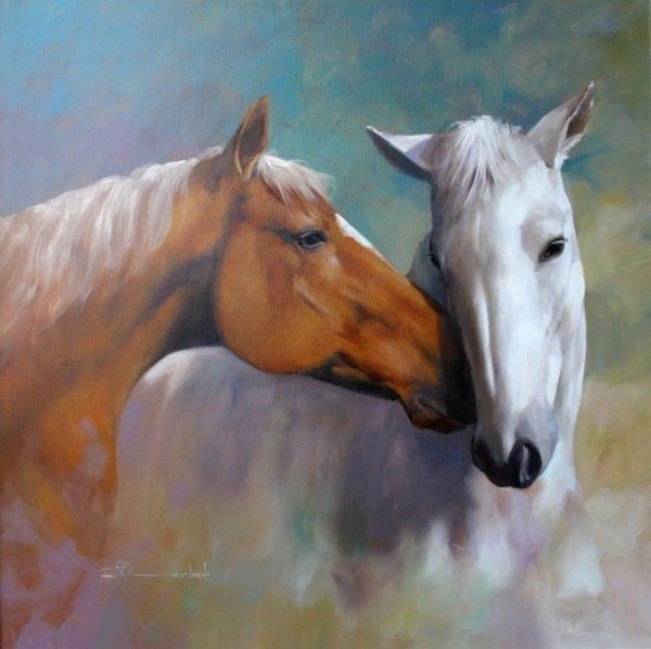 Картина 2 лошади