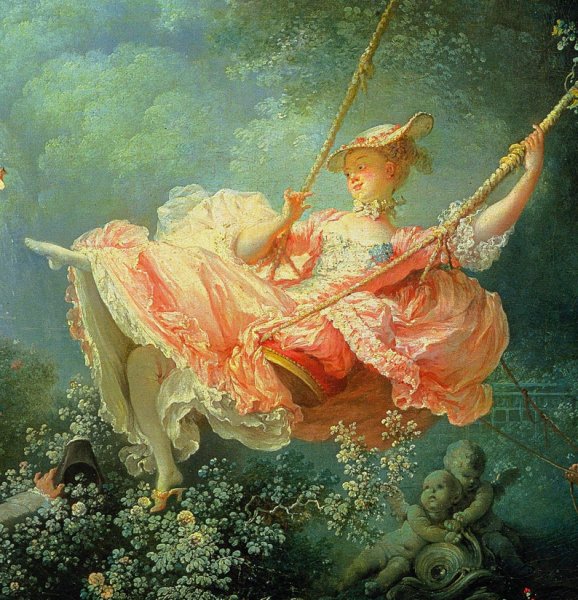 Качели (счастливые возможности качелей), Жан Оноре Фрагонар, (1767).