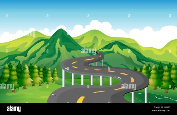 Дорога с машинами мультяшная