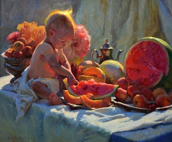 Арбуз живопись