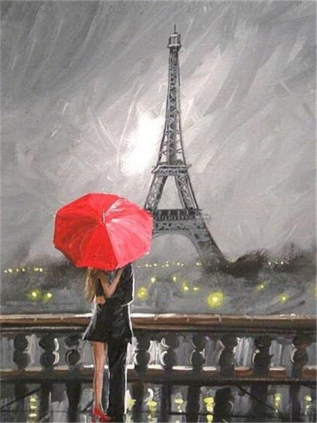 Девушка с зонтиком Париж