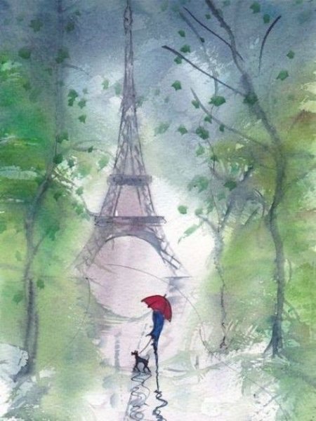 Эйфелева башня дождь