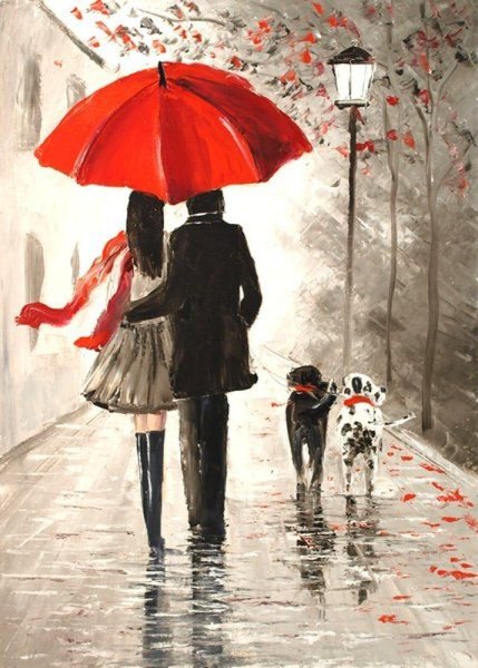 Парочка под зонтиком