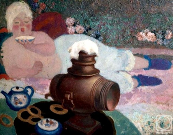 Картина в бане Кустодиев