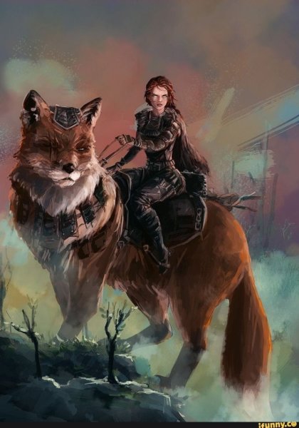 Девочка верхом на волке