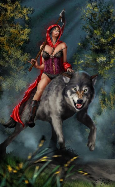 Человек верхом на волке