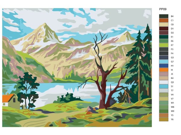 Декоративный горный пейзаж