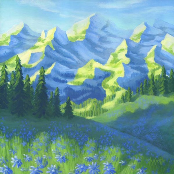 Картины гор для детей