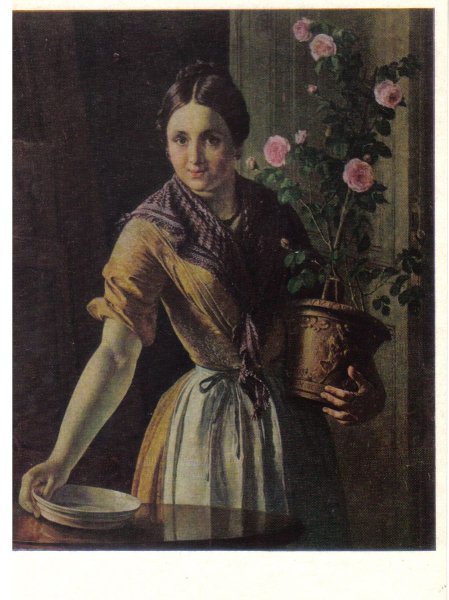 Василий Тропинин девушка с горшком