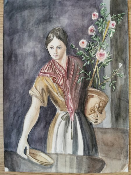 Василий Андреевич Тропинин дама в зеленом платье