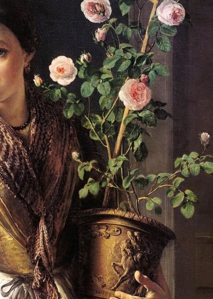 Василий Тропинин девушка с горшком роз