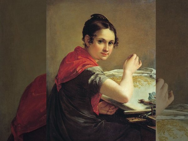 Василий Андреевич Тропинин девушка с горшком