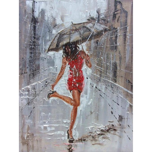 Моника Луньяк под дождём