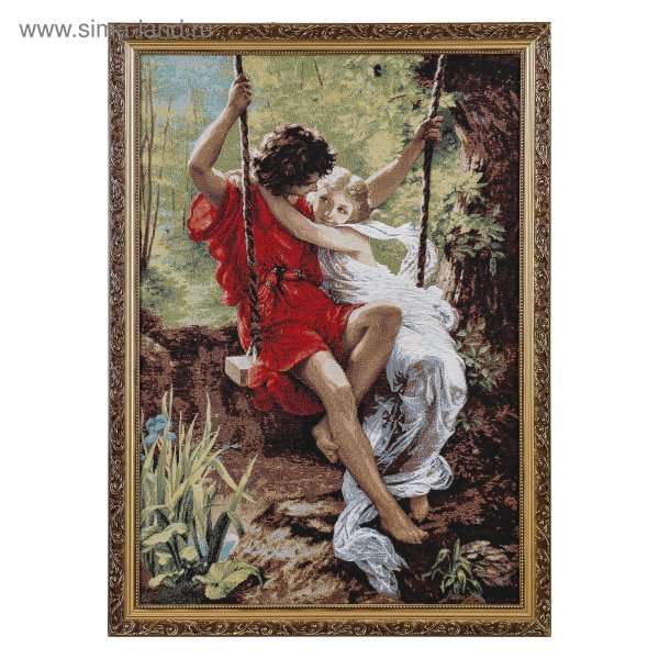 Картина гобелен на качелях