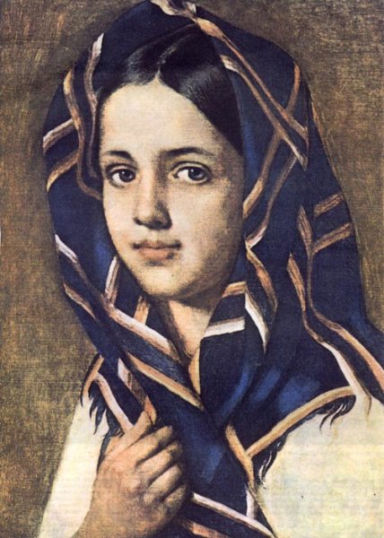 А. Венецианов «девушка в платке» (1830)