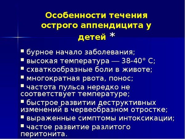 Аппендицит симптомы у детей