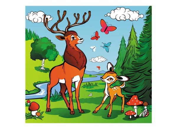 Олень живопись