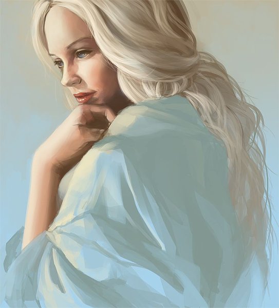 Девушка блондинка арт