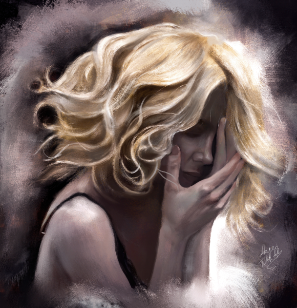 Плачущая блондинка