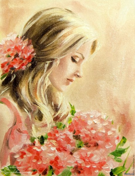 Красивая блондинка картина