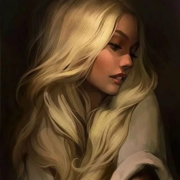 Нарисованная блондинка