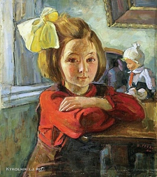 Советская живопись портрет девочки