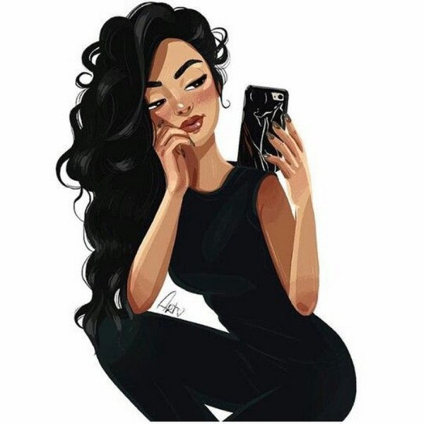 Брюнетка иллюстрация