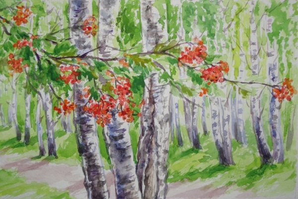 Рябина дерево картина