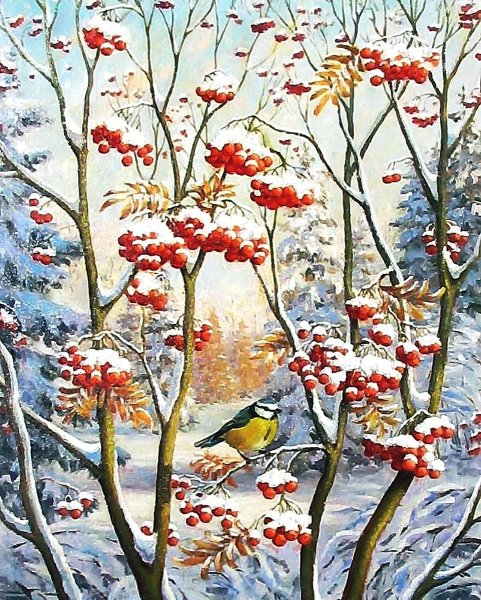 Зима художник Николай Мошков картины