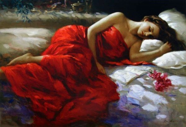 Спящая женщина в живописи