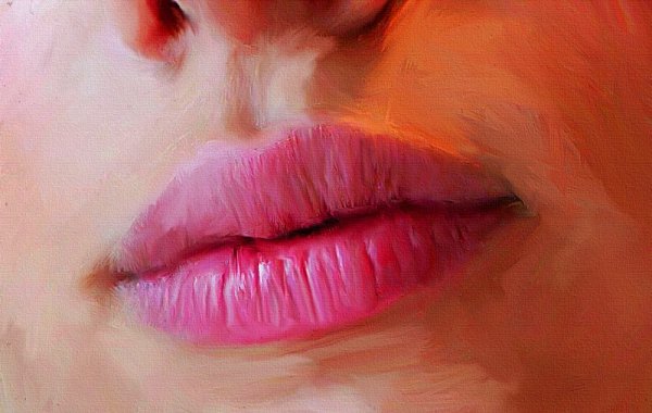 Губы красками