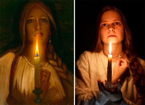 Женщина со свечой в живописи