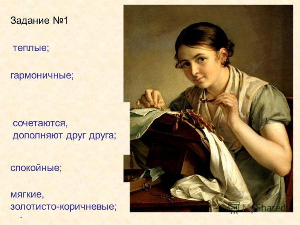 Кружевница картина Тропинина план