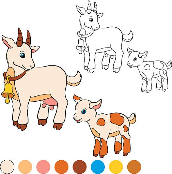 Коза с козлятами для детей