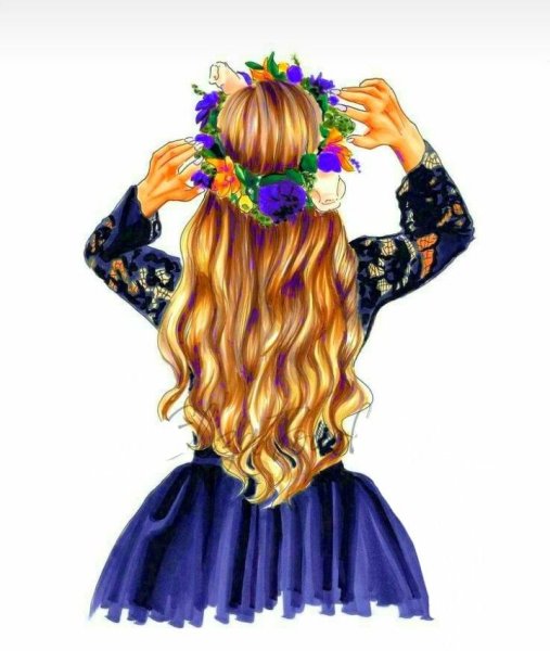 Девушка с бантиком рисунок