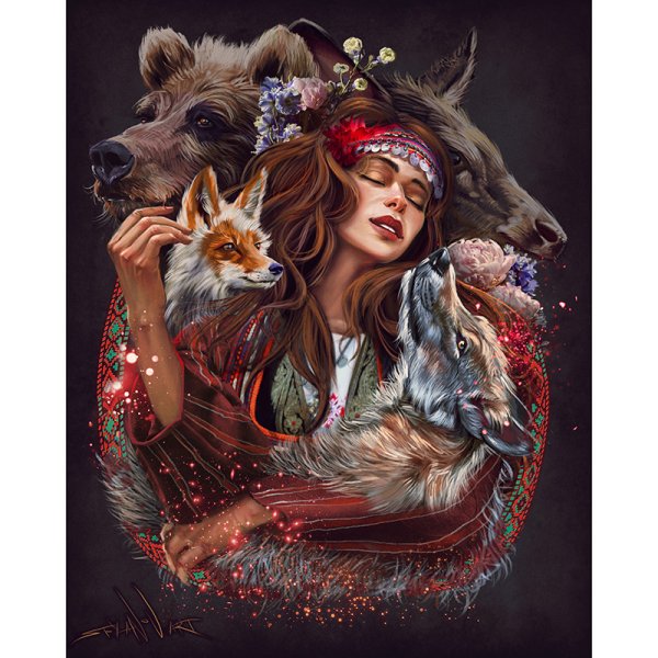 Девушка с волком