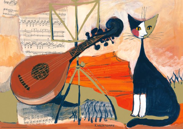 Девушка с лютней арт