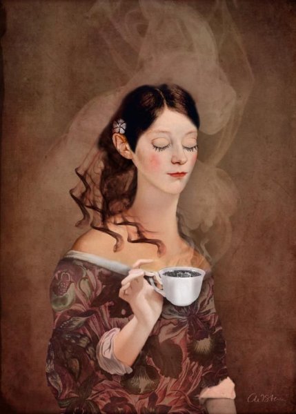 Дама с чашкой