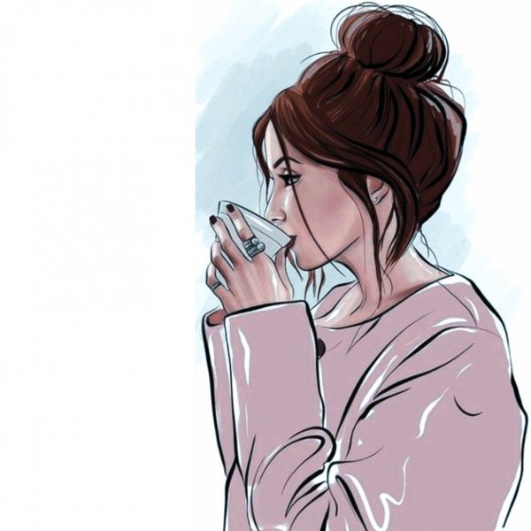 Девушка с кофе иллюстрация