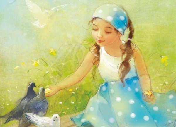 Девочка с птичкой