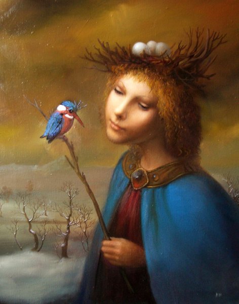 Шрайбер Чарльз "девушка с птицей"