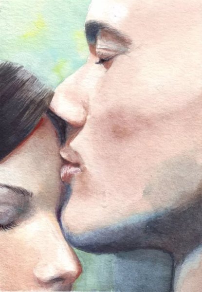 Поцелуй красками