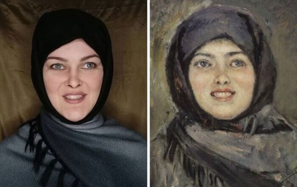 Суриков смеющаяся девушка