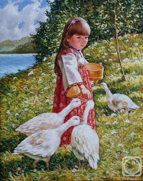 Маковский девочка с гусями