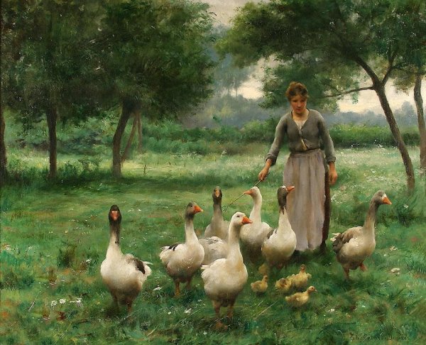 Пейзаж с гусями